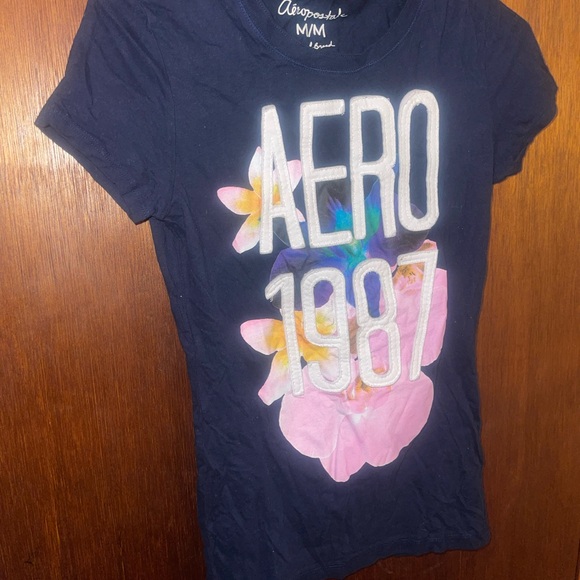 Aeropostale Navy Blue Graphic  T-Shirt - Picture 1 of 1